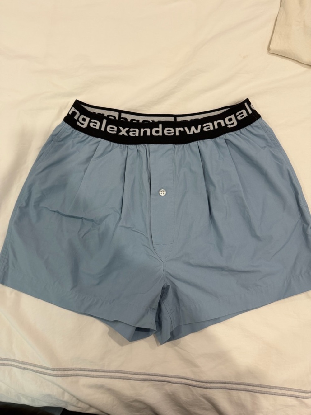 alexanderwang Light Blue Boxer Shorts with Logo Waistband